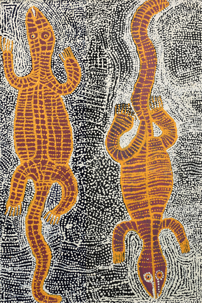 Aboriginal Artwork by Nyanu Watson, Wati Ngintaka Tjukurpa, 91x61cm