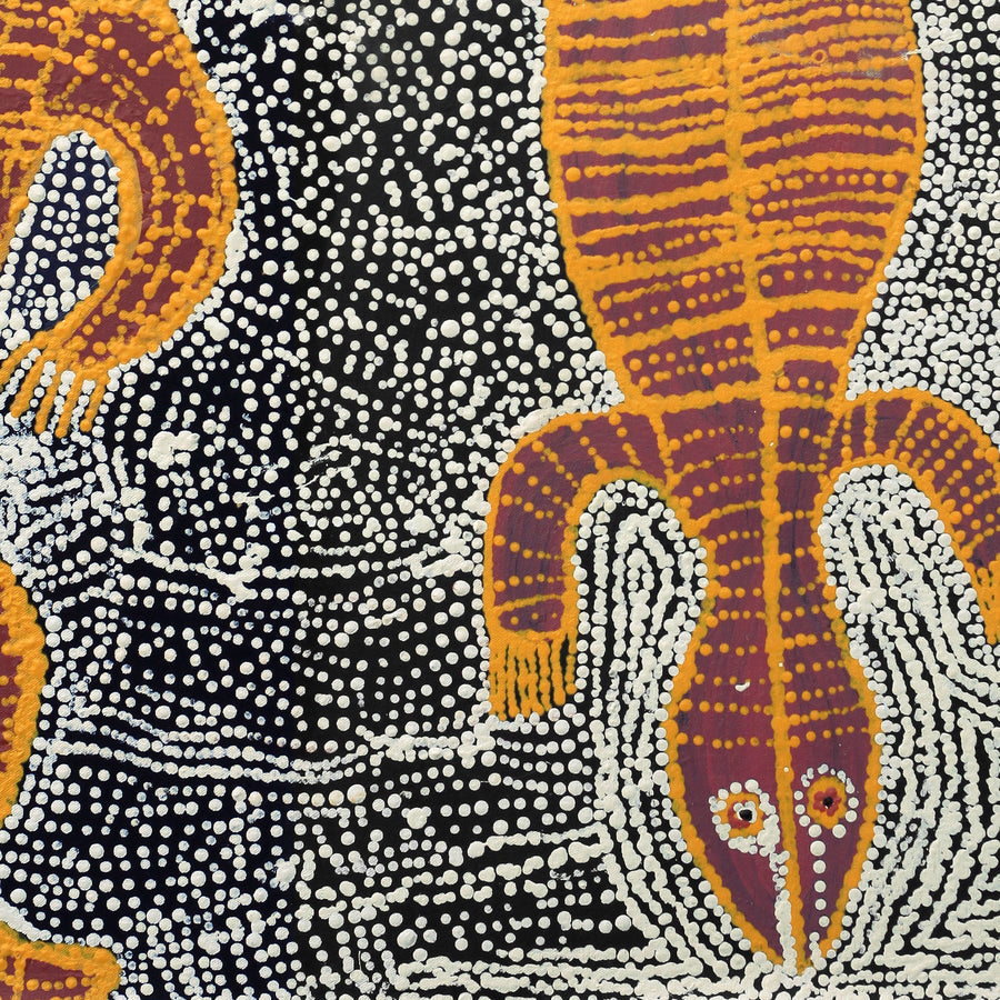 Aboriginal Artwork by Nyanu Watson, Wati Ngintaka Tjukurpa, 91x61cm