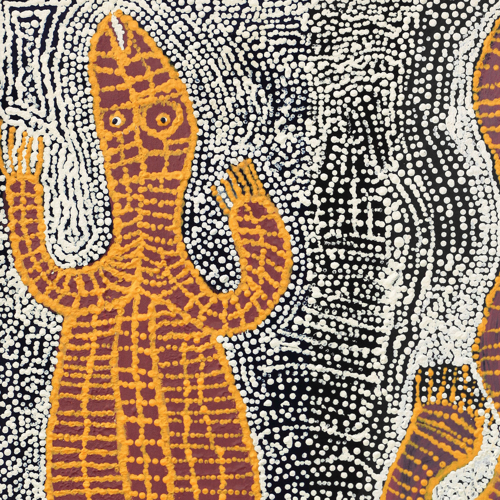 Aboriginal Artwork by Nyanu Watson, Wati Ngintaka Tjukurpa, 91x61cm