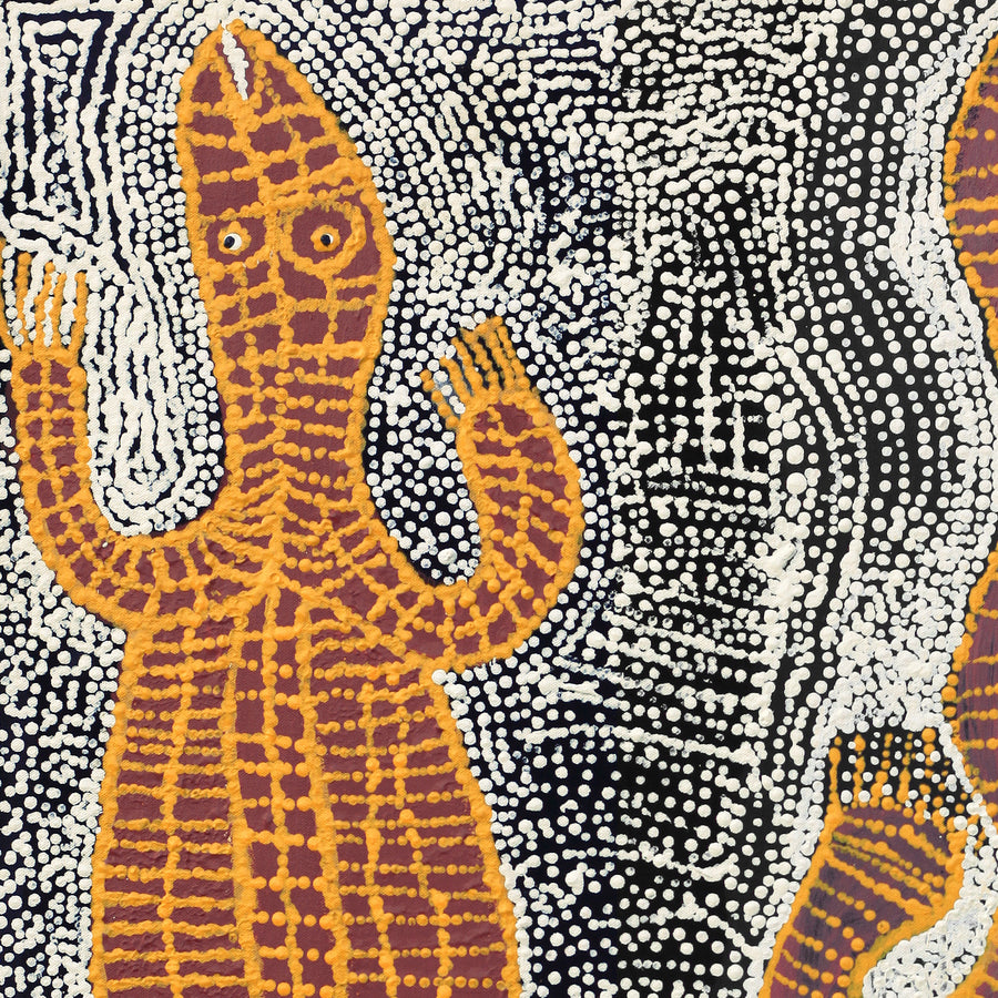 Aboriginal Artwork by Nyanu Watson, Wati Ngintaka Tjukurpa, 91x61cm