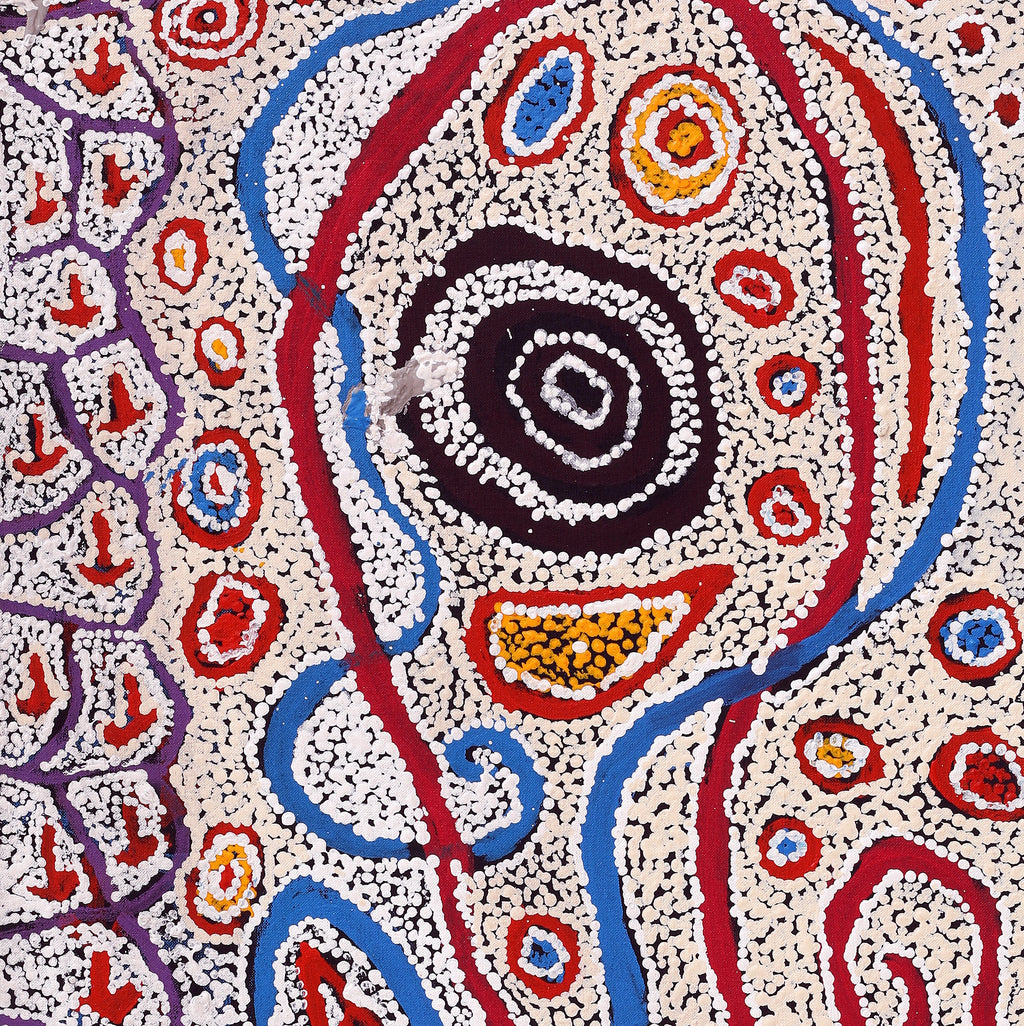 Aboriginal Artwork by Ormay Nangala Gallagher, Yankirri Jukurrpa (Emu Dreaming) - Ngarlikurlangu, 107x46cm