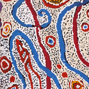 Aboriginal Artwork by Ormay Nangala Gallagher, Yankirri Jukurrpa (Emu Dreaming) - Ngarlikurlangu, 107x46cm - ART ARK®