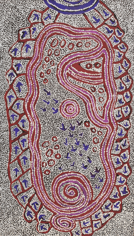 Aboriginal Artwork by Ormay Nangala Gallagher, Yankirri Jukurrpa (Emu Dreaming) - Ngarlikurlangu, 107x61cm