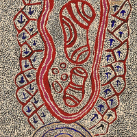 Aboriginal Artwork by Ormay Nangala Gallagher, Yankirri Jukurrpa (Emu Dreaming) - Ngarlikurlangu, 122x61cm