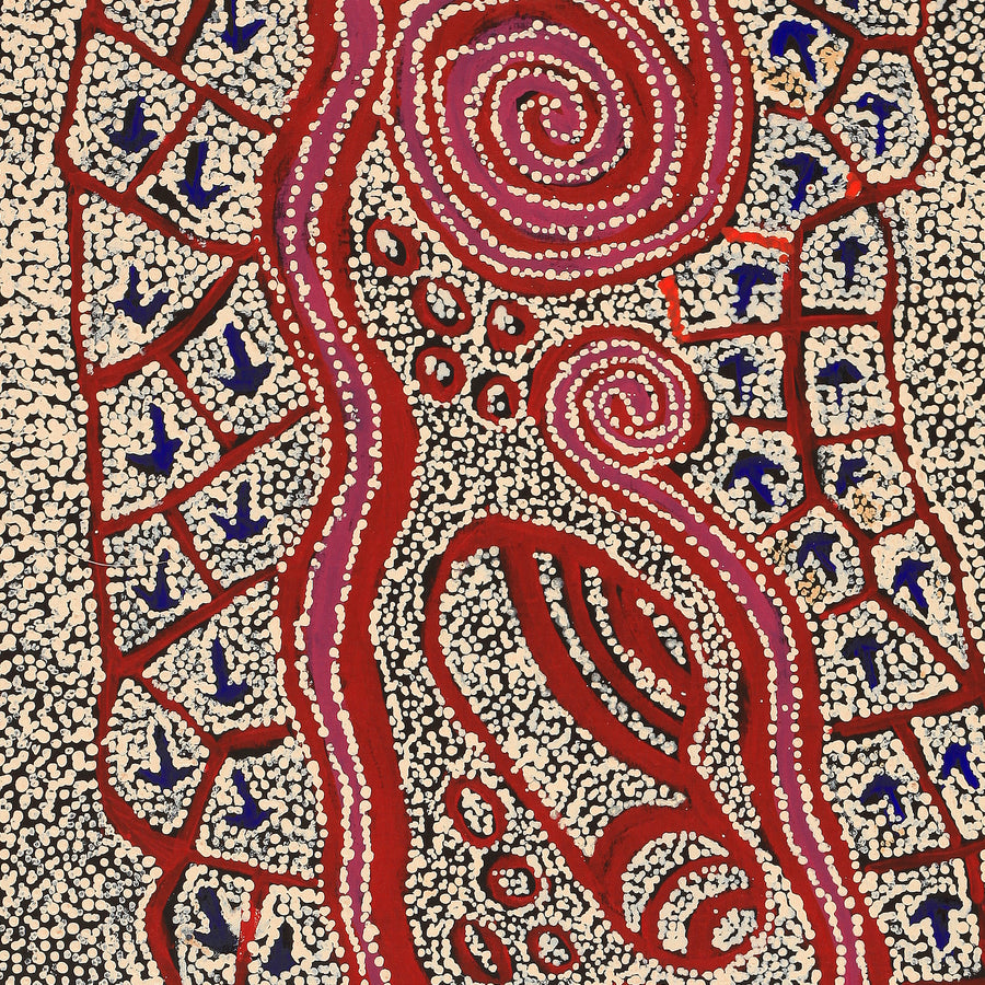 Aboriginal Artwork by Ormay Nangala Gallagher, Yankirri Jukurrpa (Emu Dreaming) - Ngarlikurlangu, 122x61cm