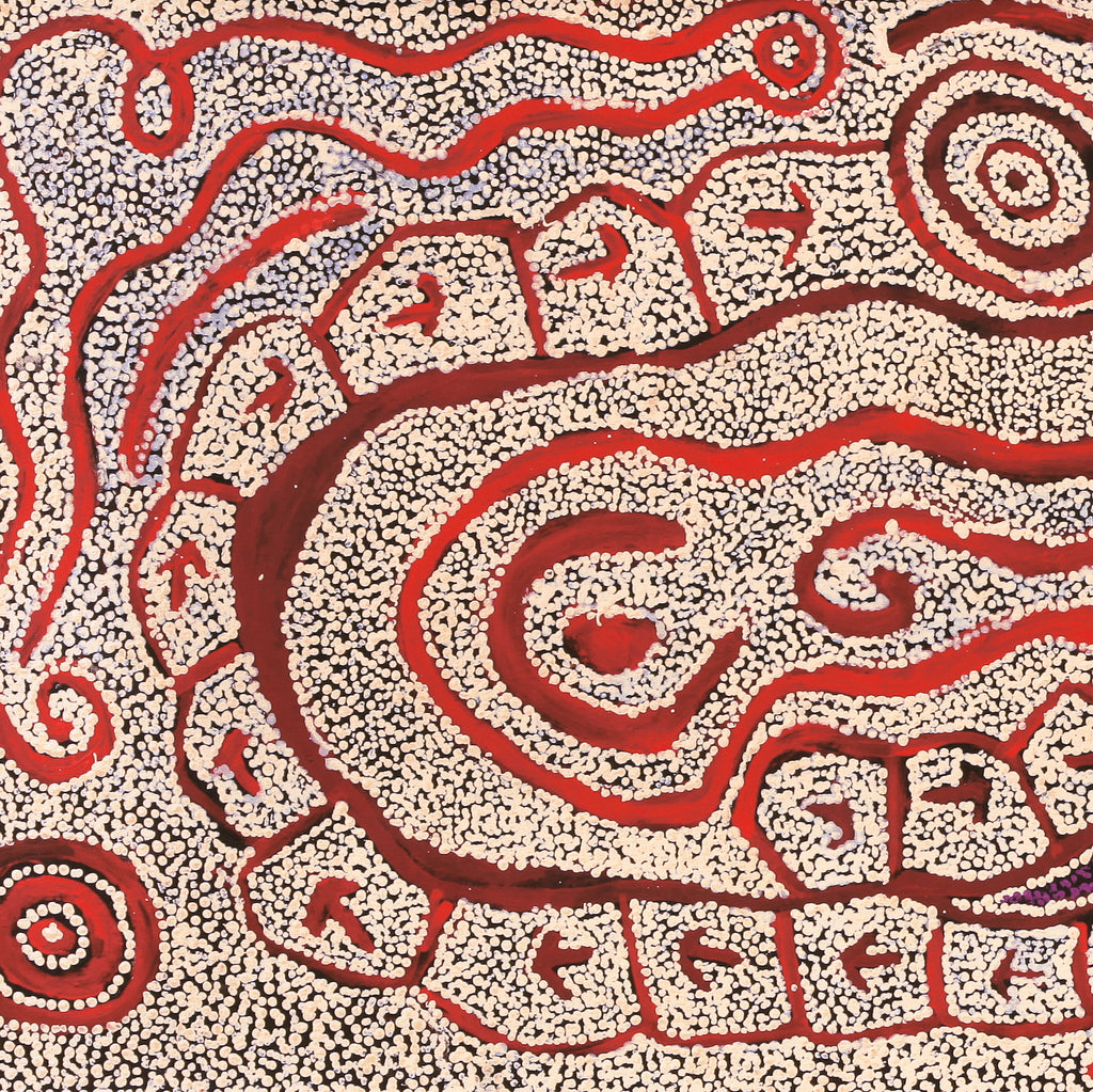 Aboriginal Artwork by Ormay Nangala Gallagher, Yankirri Jukurrpa (Emu Dreaming) - Ngarlikurlangu, 152x61cm