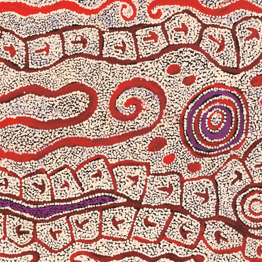 Aboriginal Artwork by Ormay Nangala Gallagher, Yankirri Jukurrpa (Emu Dreaming) - Ngarlikurlangu, 152x61cm