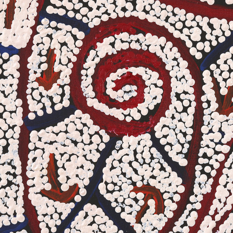 Aboriginal Artwork by Ormay Nangala Gallagher, Yankirri Jukurrpa (Emu Dreaming) - Ngarlikurlangu, 30x30cm