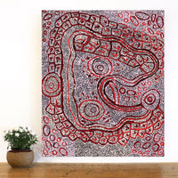 Aboriginal Artwork by Ormay Nangala Gallagher, Yankirri Jukurrpa (Emu Dreaming) - Ngarlikurlangu, 91x76cm