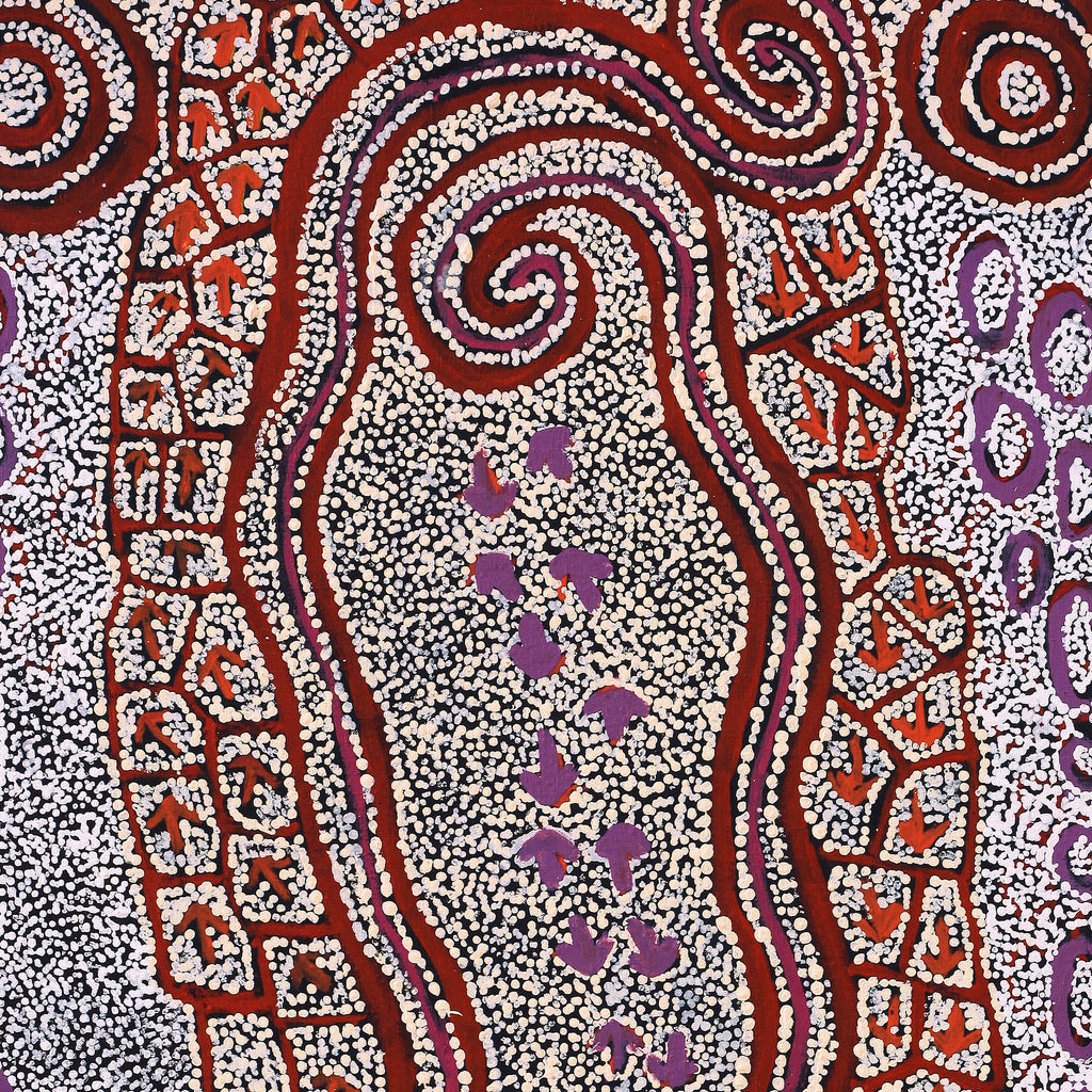 Aboriginal Artwork by Ormay Nangala Gallagher, Yankirri Jukurrpa (Emu Dreaming) - Ngarlikurlangu, 107x61cm