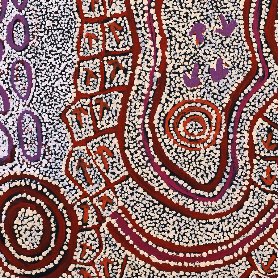 Aboriginal Artwork by Ormay Nangala Gallagher, Yankirri Jukurrpa (Emu Dreaming) - Ngarlikurlangu, 107x61cm
