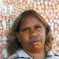 Aboriginal Artwork by Ormay Nangala Gallagher, Jurlpu kuja kalu nyinami Yurntumu-wana (Birds that live around Yuendumu), 30x30cm