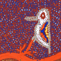 Aboriginal Artwork by Ormay Nangala Gallagher, Jurlpu kuja kalu nyinami Yurntumu-wana (Birds that live around Yuendumu), 30x30cm