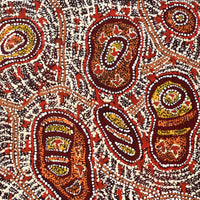Aboriginal Artwork by Ormay Nangala Gallagher, Ngapa Jukurrpa (Water Dreaming) - Mikanji, 91x46cm