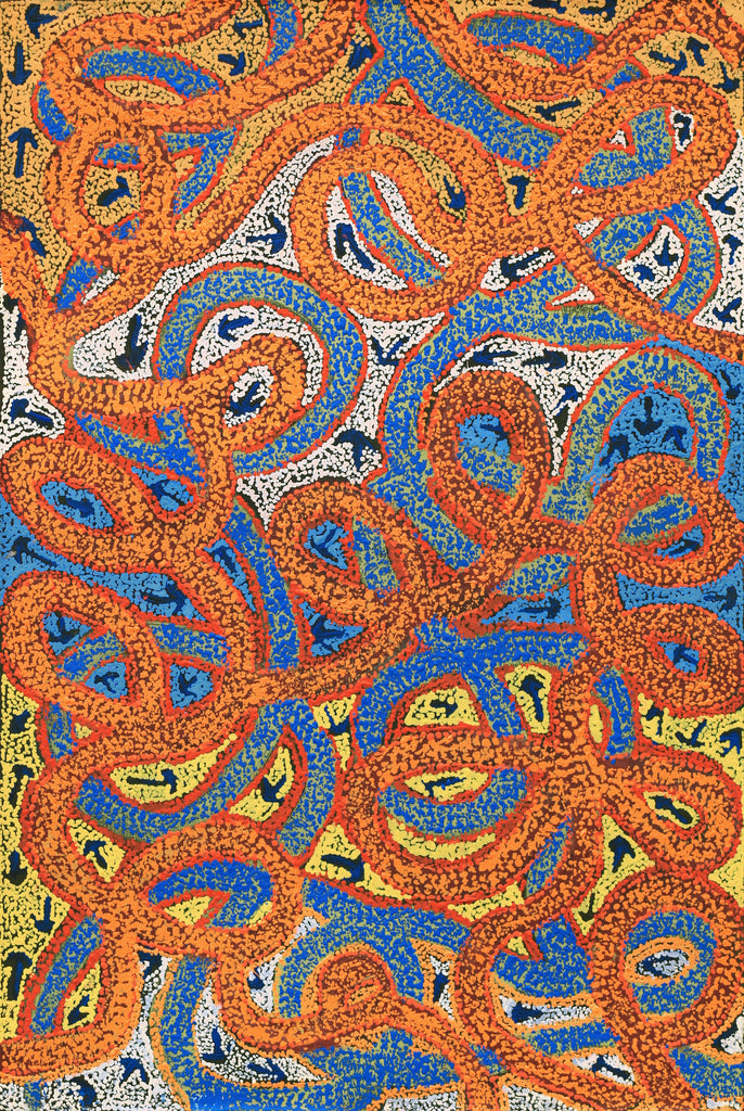 Aboriginal Artwork by Ormay Nangala Gallagher, Yankirri Jukurrpa (Emu Dreaming) - Ngarlikurlangu, 91x61cm