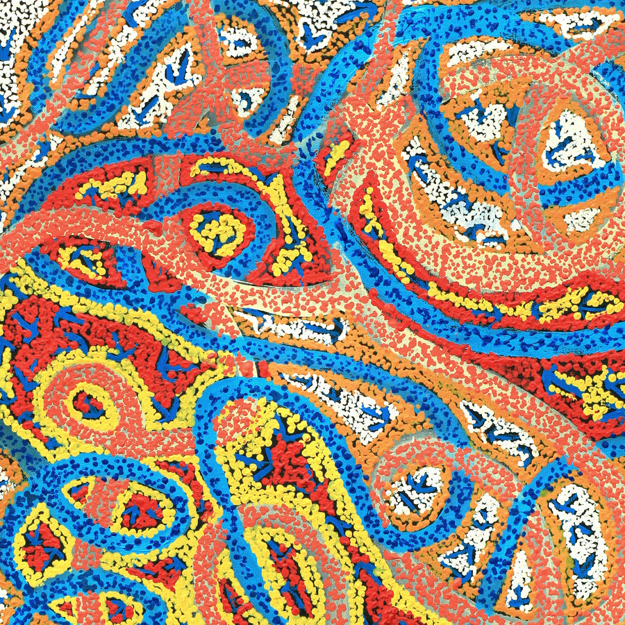 Aboriginal Artwork by Ormay Nangala Gallagher, Yankirri Jukurrpa (Emu Dreaming) - Ngarlikurlangu, 91x61cm