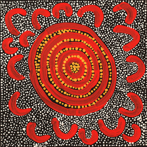 Aboriginal Artwork by Otto Jungarrayi Sims, Wangarlakurlu Jukurrpa (Crow Dreaming), 30x30cm - ART ARK®
