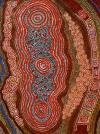 Aboriginal Artwork by Otto Jungarrayi Sims, Wangarlakurlu Jukurrpa (Crow Dreaming), 122x91cm