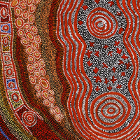 Aboriginal Artwork by Otto Jungarrayi Sims, Wangarlakurlu Jukurrpa (Crow Dreaming), 122x91cm