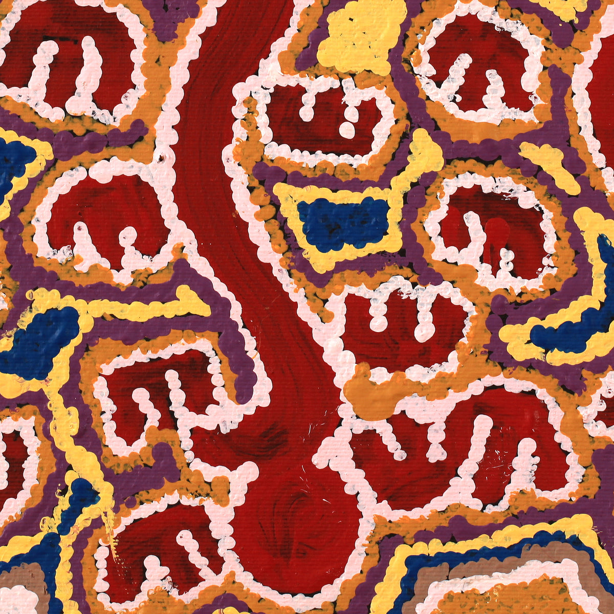 Aboriginal Art by Pamela Napurrurla Walker, Janganpa Jukurrpa (Brush-tail Possum Dreaming) - Mawurrji, 30x30cm - ART ARK®