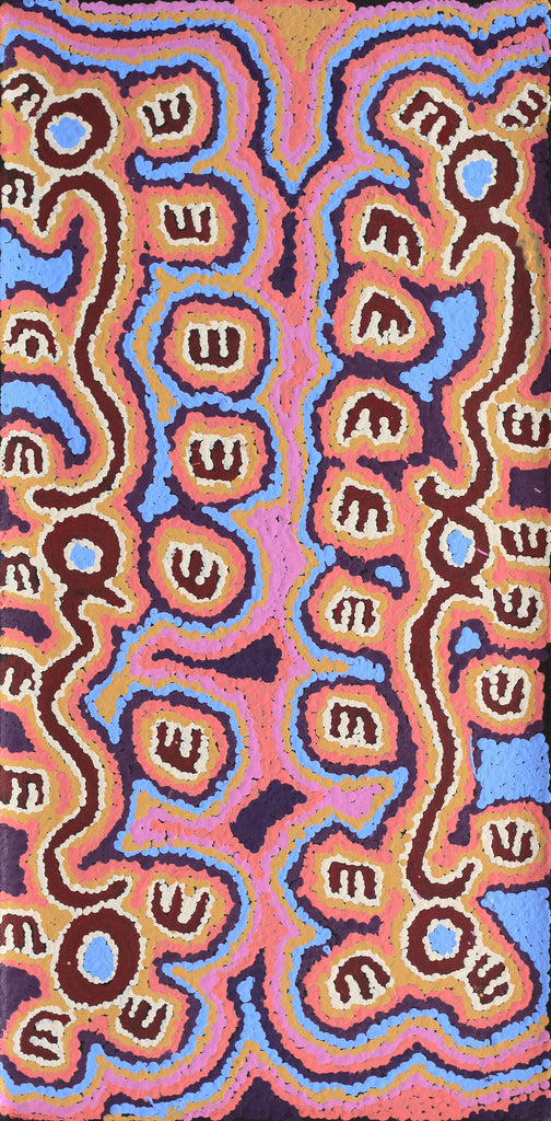 Aboriginal Artwork by Pamela Napurrurla Walker, Janganpa Jukurrpa (Brush-tail Possum Dreaming) - Mawurrji, 61x30cm