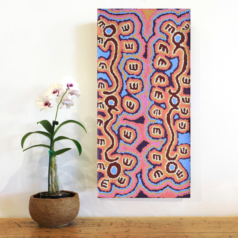 Aboriginal Artwork by Pamela Napurrurla Walker, Janganpa Jukurrpa (Brush-tail Possum Dreaming) - Mawurrji, 61x30cm