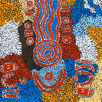 Aboriginal Artwork by Pamela Nangala Sampson, Ngapa Jukurrpa (Water Dreaming) - Puyurru, 61x30cm