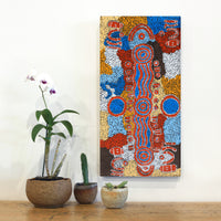 Aboriginal Artwork by Pamela Nangala Sampson, Ngapa Jukurrpa (Water Dreaming) - Puyurru, 61x30cm