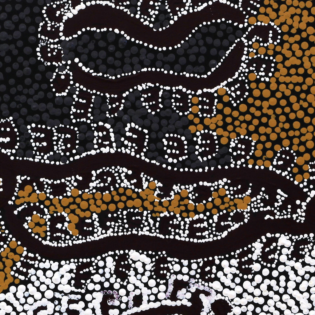 Aboriginal Artwork by Pamela Napurrurla Walker, Yarla Jukurrpa Janganpa Jukurrpa (Brush-tail Possum Dreaming)- Mawurrji, 30x30cm
