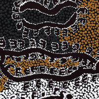 Aboriginal Artwork by Pamela Napurrurla Walker, Yarla Jukurrpa Janganpa Jukurrpa (Brush-tail Possum Dreaming)- Mawurrji, 30x30cm