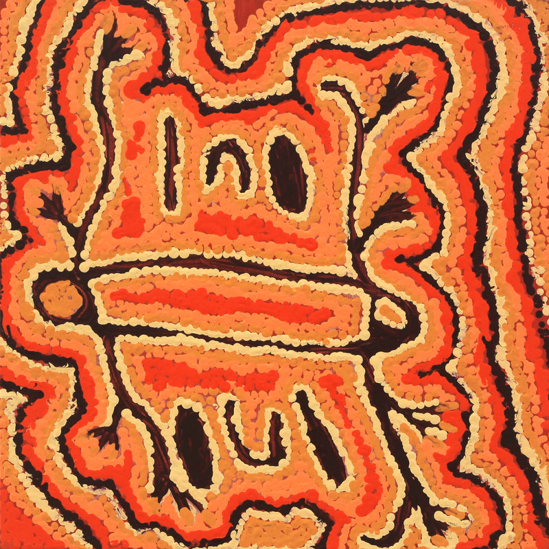 Aboriginal Artwork by Pamela Napurrurla Walker, Yarla Jukurrpa (Bush Potato Dreaming) - Cockatoo Creek, 30x30cm