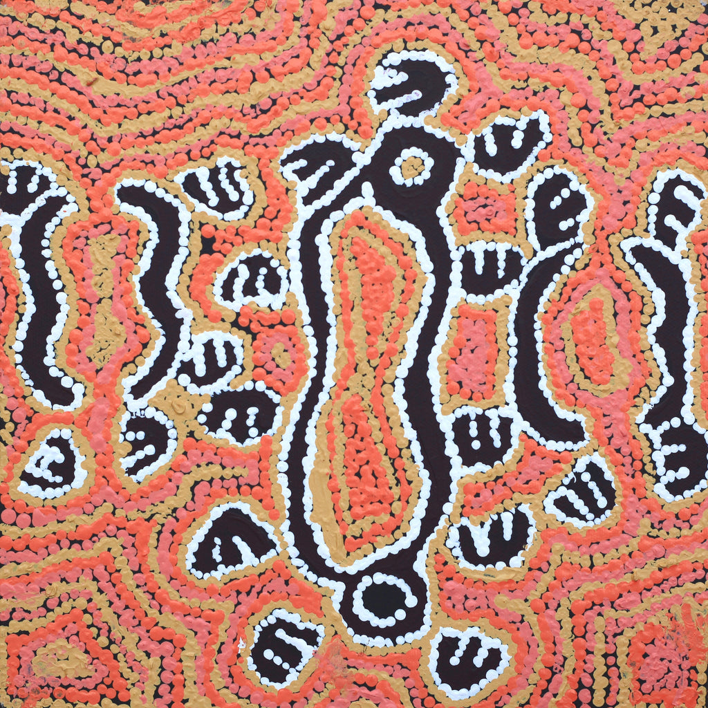 Aboriginal Art by Pamela Napurrurla Walker, Janganpa Jukurrpa (Brush-tail Possum Dreaming) - Mawurrji, 30x30cm - ART ARK®