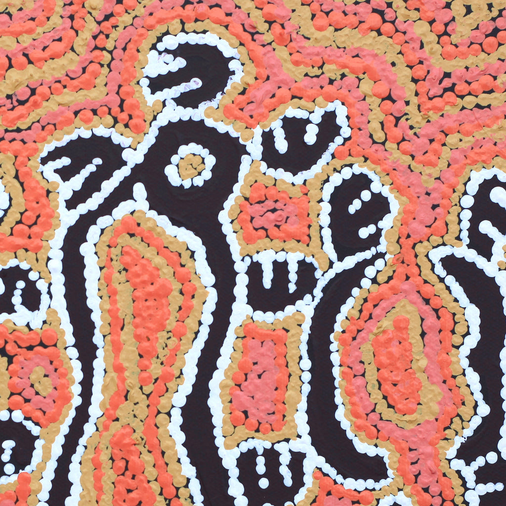 Aboriginal Artwork by Pamela Napurrurla Walker, Janganpa Jukurrpa (Brush-tail Possum Dreaming) - Mawurrji, 30x30cm - ART ARK®