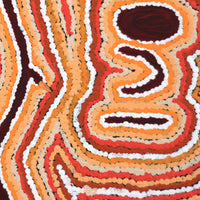 Aboriginal Artwork by Pamela Napurrurla Walker, Yarla Jukurrpa (Bush Potato Dreaming) - Cockatoo Creek, 30x30cm