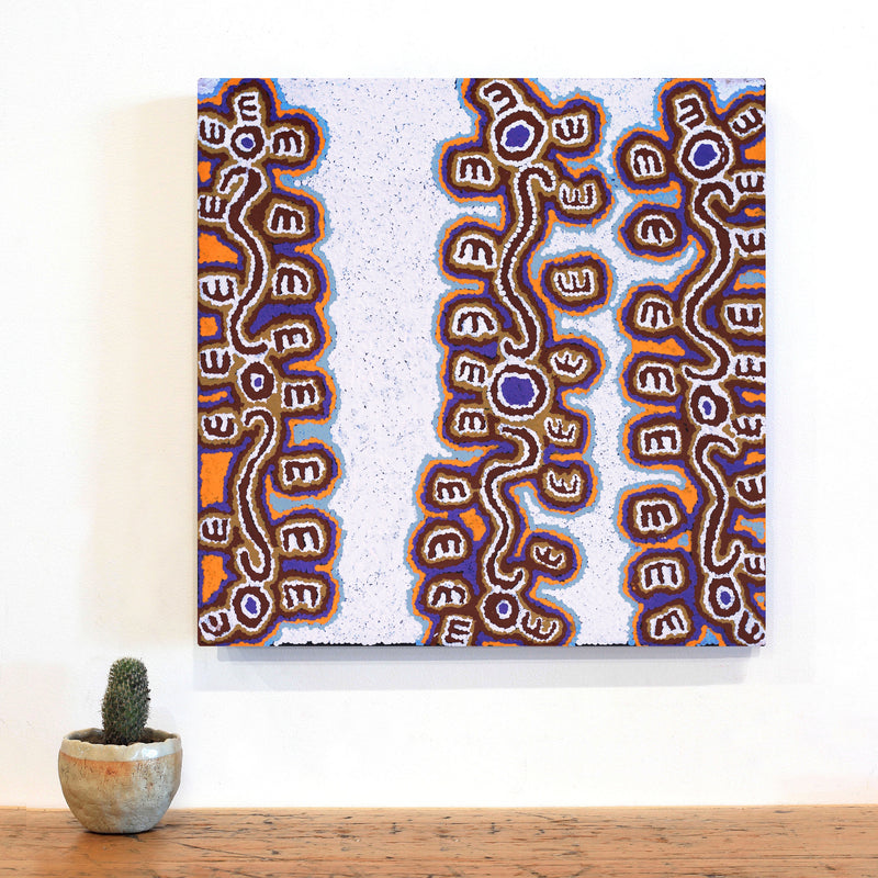 Aboriginal Artwork by Pamela Napurrurla Walker, Janganpa Jukurrpa (Brush-tail Possum Dreaming) - Mawurrji, 46x46cm