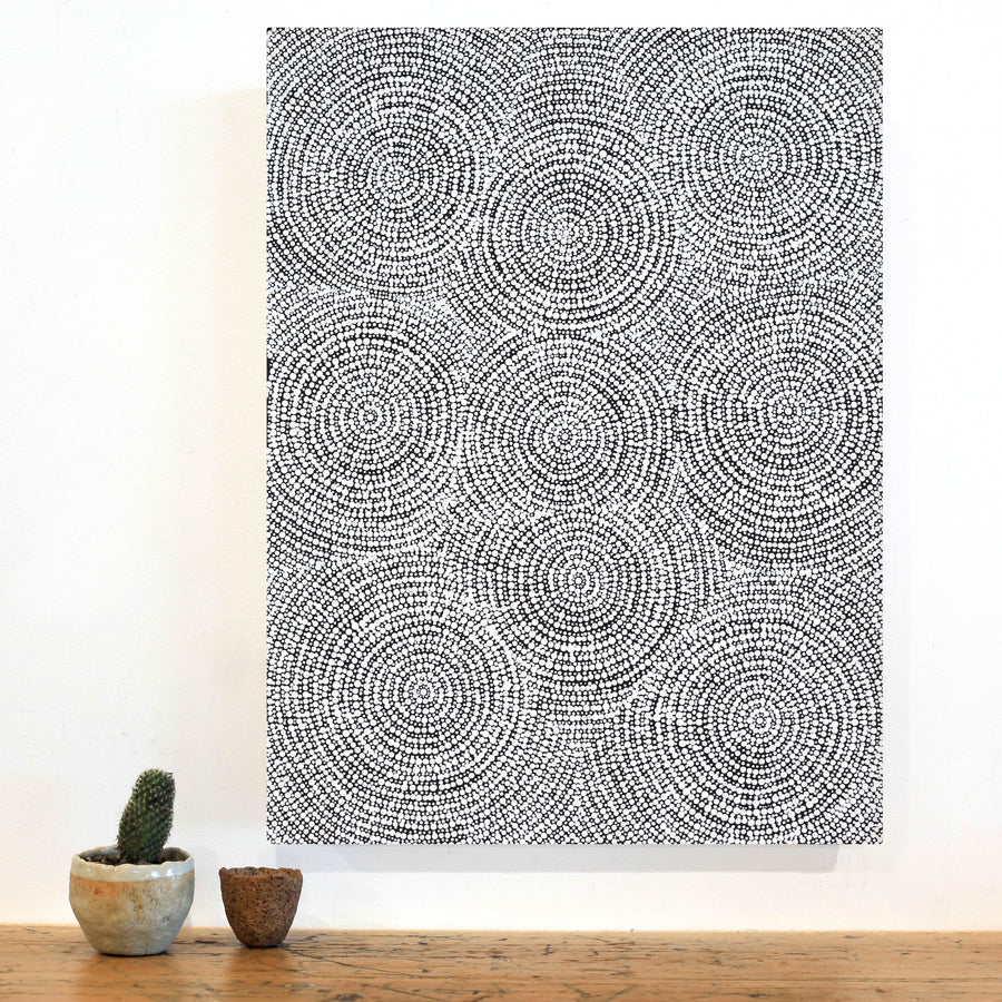 Aboriginal Artwork by Patricia Nakamarra Oldfield, Warna Jukurrpa (Snake Dreaming), 61x46cm