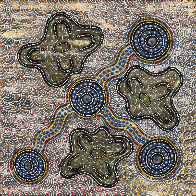 Aboriginal Artwork by Patricia Patterson, Umutju, 61x61cm