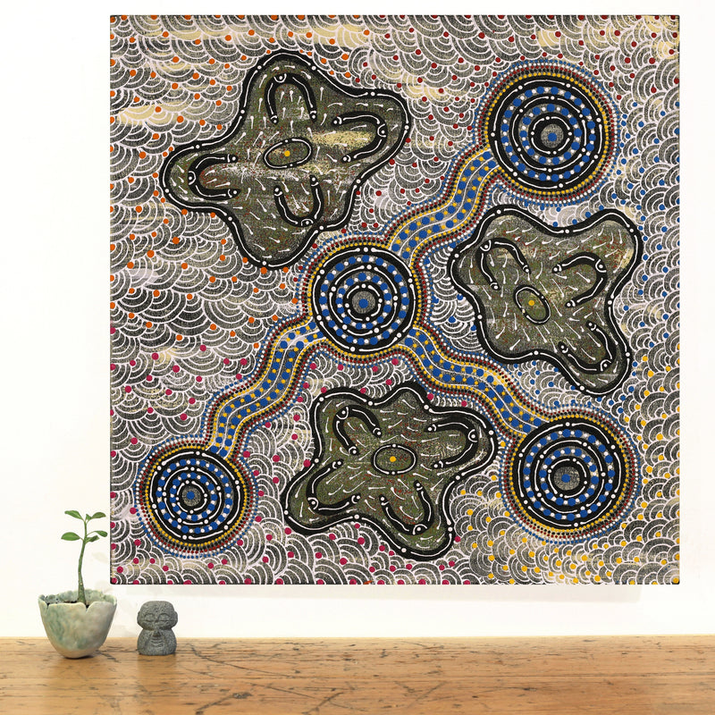 Aboriginal Artwork by Patricia Patterson, Umutju, 61x61cm