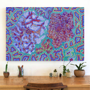 Aboriginal Art by Patricia Multa, Bush flowers and seeds, 120x80cm - ART ARK®
