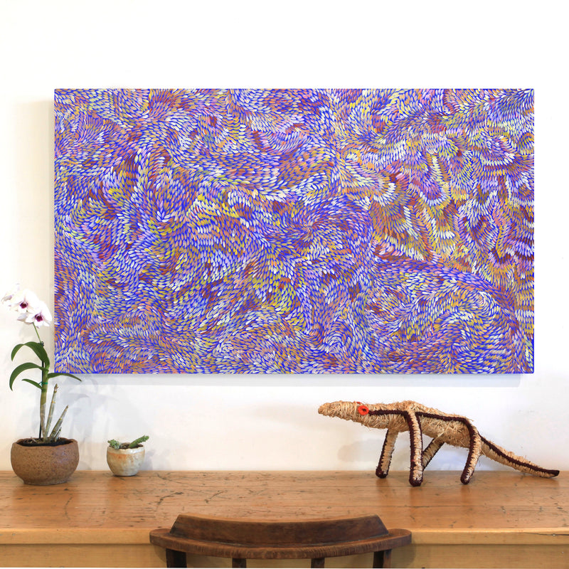 Aboriginal Artwork by Patricia Multa, Ininti at Muruntji, 122x71cm