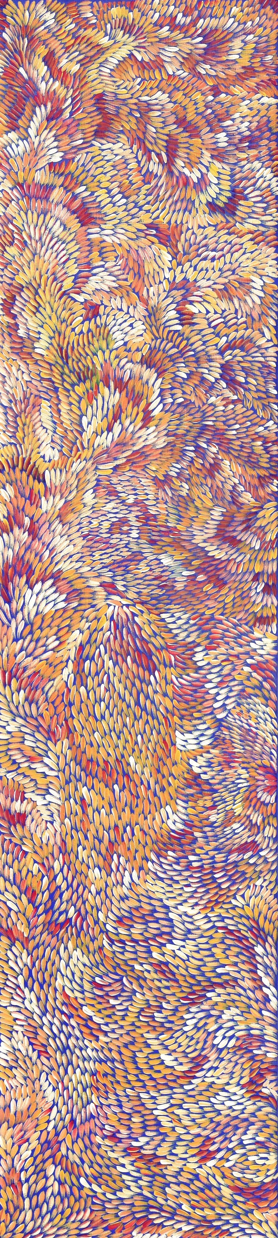 Aboriginal Artwork by Patricia Multa, Ininti at Muruntji, 182x40cm