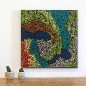 Aboriginal Artwork by Patricia Multa, Bush flowers and seeds, 60x60cm - ART ARK®