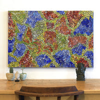 Aboriginal Artwork by Patricia Multa, Bush flowers and seeds, 90x60cm