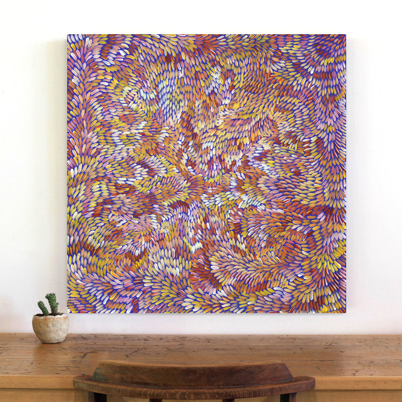 Aboriginal Artwork by Patricia Multa, Ininti at Muruntji, 76x76cm