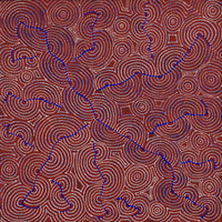 Aboriginal Artwork by Patrick Japangardi Williams, Mina Mina Jukurrpa (Mina Mina Dreaming), 91x91cm