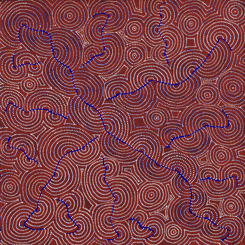 Aboriginal Artwork by Patrick Japangardi Williams, Mina Mina Jukurrpa (Mina Mina Dreaming), 91x91cm