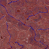 Aboriginal Artwork by Patrick Japangardi Williams, Mina Mina Jukurrpa (Mina Mina Dreaming), 91x91cm