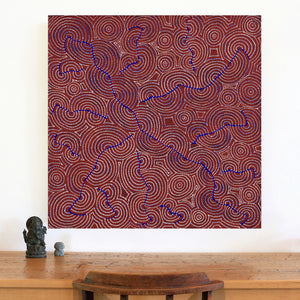 Aboriginal Artwork by Patrick Japangardi Williams, Mina Mina Jukurrpa (Mina Mina Dreaming), 91x91cm - ART ARK®