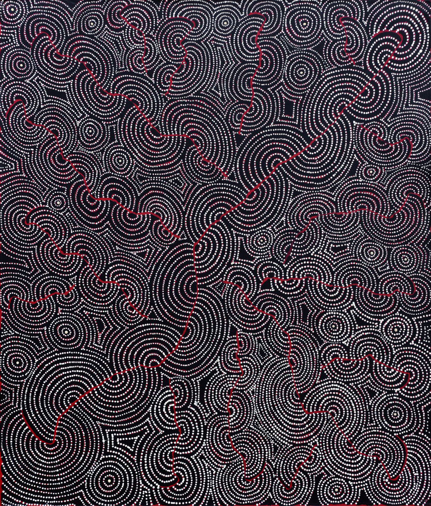 Aboriginal Artwork by Patrick Japangardi Williams, Mina Mina Jukurrpa (Mina Mina Dreaming) -  Janyinki, 107x91cm - ART ARK®