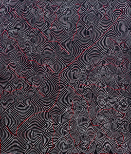 Aboriginal Artwork by Patrick Japangardi Williams, Mina Mina Jukurrpa (Mina Mina Dreaming) -  Janyinki, 107x91cm - ART ARK®